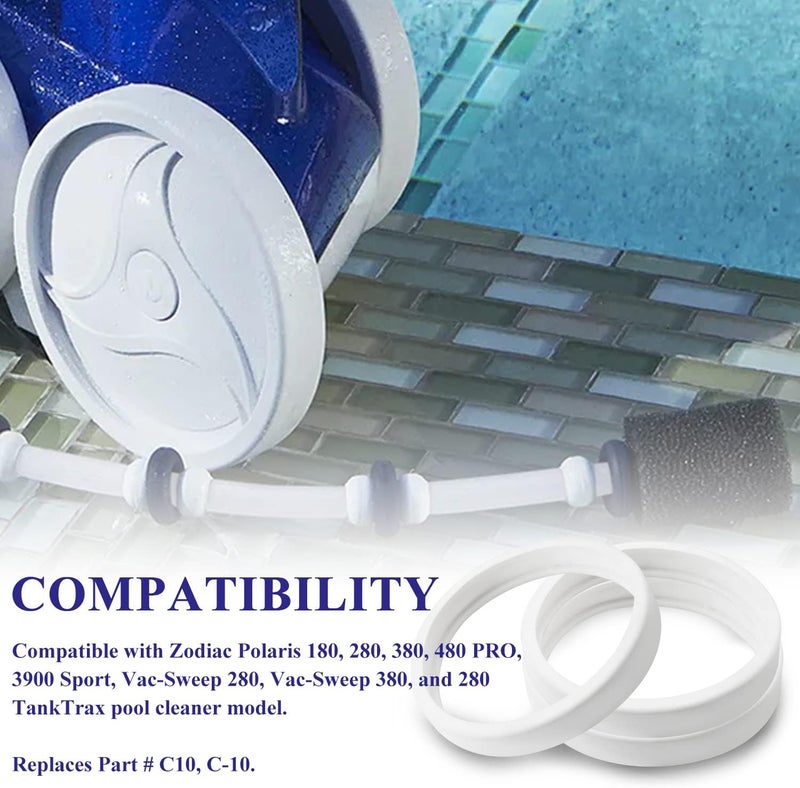 Funmit Pool Cleaner All Purpose Tire Replacement Part Compatible with Polaris 280 360 180 380 C10 C-10 Pack of 6 - Image 3